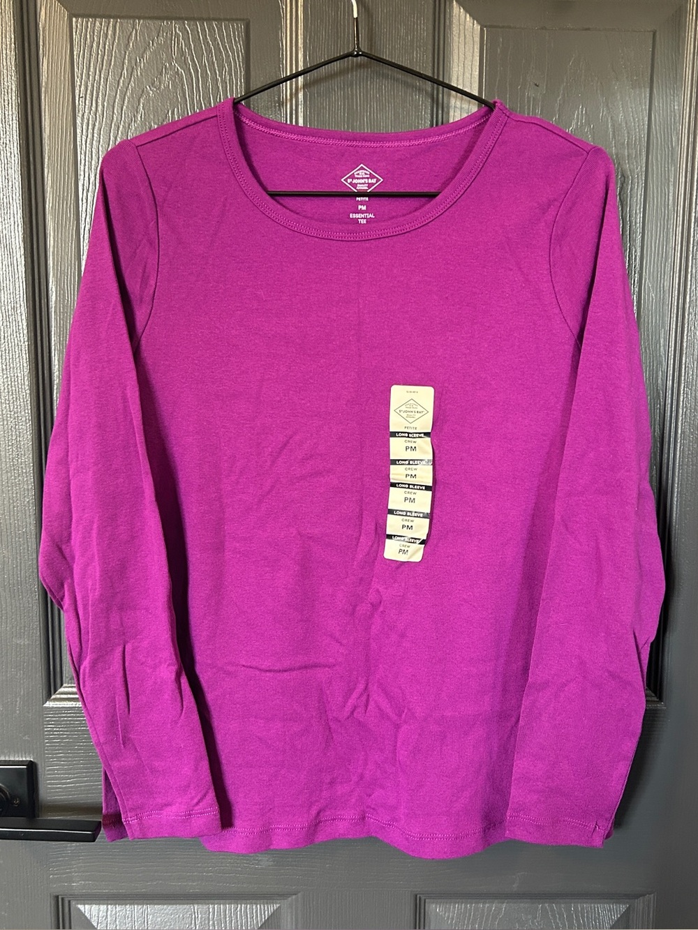 St. John's Bay Long Sleeve Crewneck Top 100% Cotton Shirt
